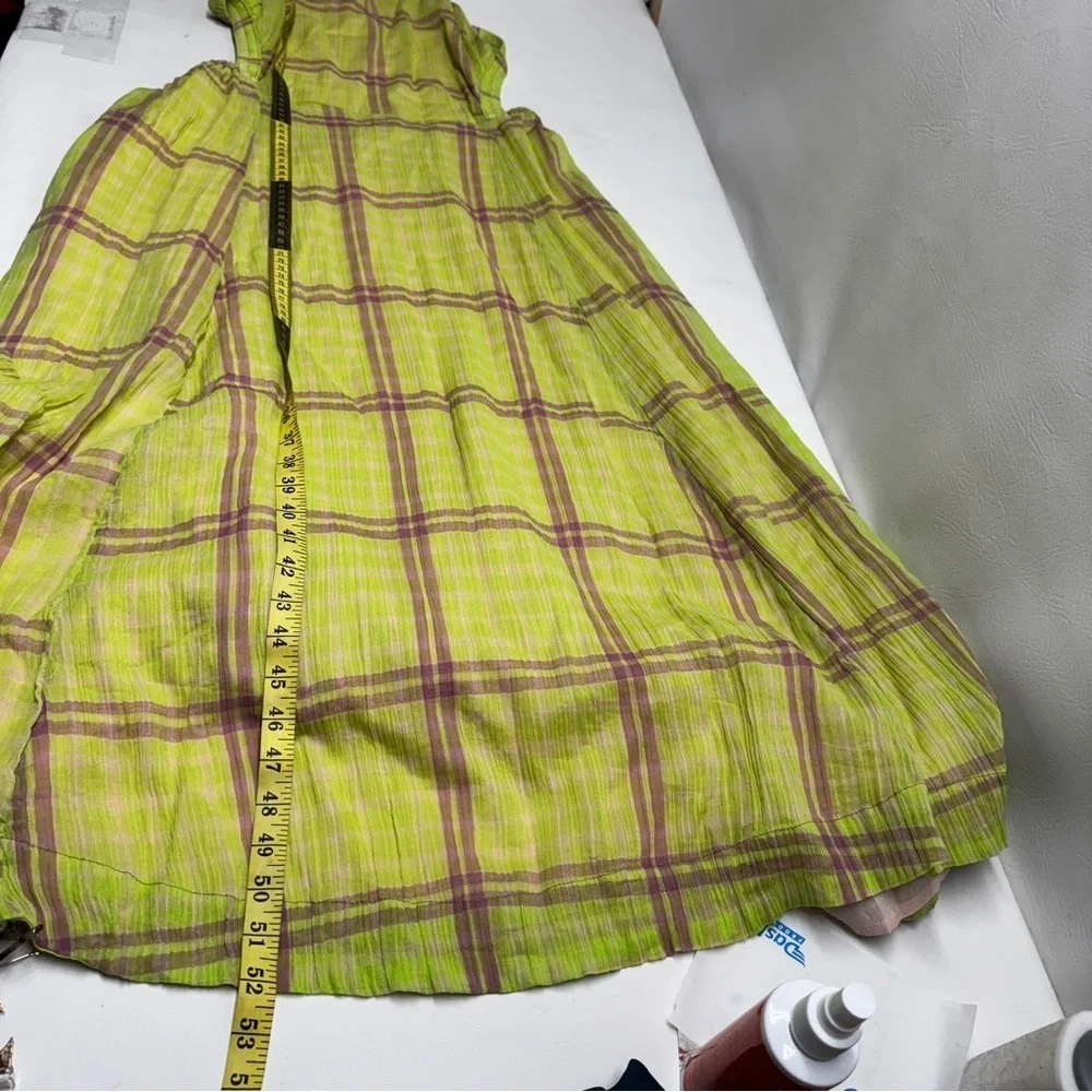 Free people the modern pinafore Plaid  Midi Dress size L - Picture 8 of 11